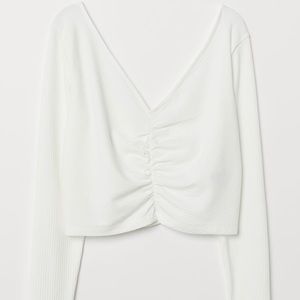 H&M Ribbed V-Neck Long Sleeve Top